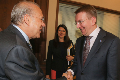 2 June 2015 (OECD, Paris) - OECD secretary-General Angel Gurría meet with Edgars Rinkēvičs, Minister of Foreign Affairs